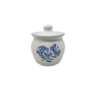Vintage Platzgraff Yorktowne Blue & White Ceramic Sugar Jar With Lid